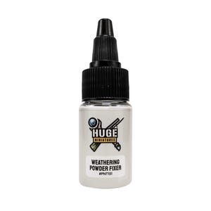 Huge Miniatures Weathering Powder Fixer, Powdered Pigment Sealer for Model Terrain Scenery and Vehicles Huge Minis – 17ml Dropper Bottle image 1