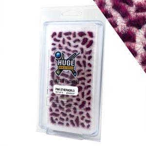 Huge Miniatures Otherworld Tufts, Pink Alien Static Grass for Diorama Scenery and Model Basing by Huge Minis – 100 Self-Adhesive Grass Tufts