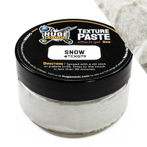 Huge Miniatures Texture Paste, Snow Model Basing Paint for Tabletop Gaming Scenery and Diorama Building by Huge Minis – 2oz Resealable Jar