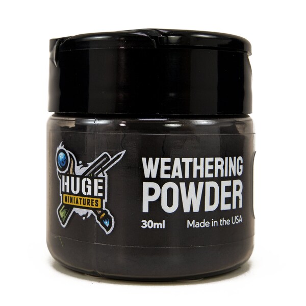 Huge Miniatures Weathering Powder, Jet Black Pigment for Model Terrain Scenery and Vehicles by Huge Minis – 30ml Flip-Top Container