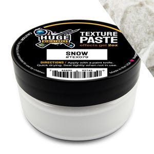 Huge Miniatures Texture Paste, Snow Model Basing Paint for Tabletop Gaming Scenery and Diorama Building by Huge Minis – 2oz Resealable Jar
