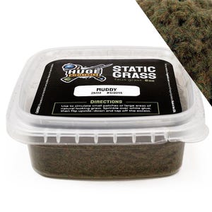 Huge Miniatures Static Grass, Muddy Green 2mm Summer Spring Diorama Tabletop Scenery and Model Basing  Autumn Fall Winter – 8oz Container