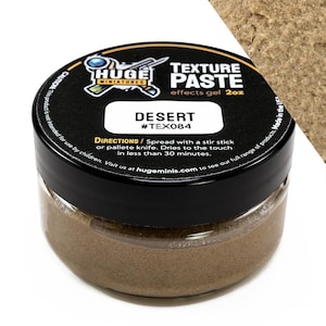 Huge Miniatures Texture Paste, Desert Model Basing Paint for Tabletop Gaming Scenery and Diorama Building by Huge Minis – 2oz Resealable Jar