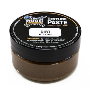 Huge Miniatures Texture Paste, Dirt Model Basing Paint for Tabletop Gaming Scenery and Diorama Building by Huge Minis – 2oz Resealable Jar