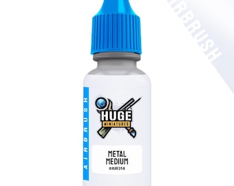 Huge Miniatures Airbrush Acrylic Paint, Metal Medium Metallic Model Paint Miniature Scale Modeling Color – 17ml Dropper Bottle