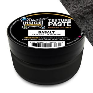 Huge Miniatures Texture Paste, Basalt (Coarse) Model Basing for Tabletop Gaming Scenery and Dioramas by Huge Minis – 2oz Resealable Jar