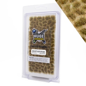 Huge Miniatures Overgrown Tufts, Desert Static Grass for Diorama Scenery and Model Basing by Huge Minis – 100 Self-Adhesive Grass Tufts
