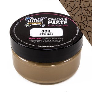 Huge Miniatures Crackle Paste, Soil Model Basing Paint for Tabletop Gaming Scenery and Diorama Building by Huge Minis – 2oz Resealable Jar