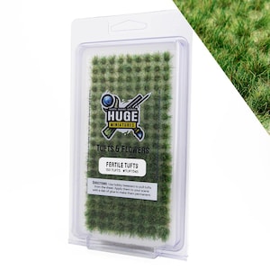 Huge Miniatures Grass Tufts, Fertile Static Grass for Diorama Scenery and Model Basing by Huge Minis – 150 Self-Adhesive Grass Tufts