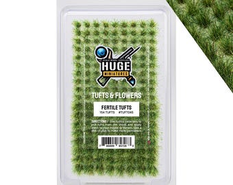 Huge Miniatures Grass Tufts, Fertile Static Grass for Diorama Scenery and Model Basing by Huge Minis – 150 Self-Adhesive Grass Tufts