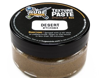 Huge Miniatures Texture Paste, Desert Model Basing Paint for Tabletop Gaming Scenery and Diorama Building by Huge Minis – 2oz Resealable Jar