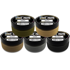 Huge Miniatures Texture Paste Bundle B, 2oz Model Basing Gel Paint – 5 Jars