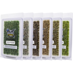 Huge Miniatures Overgrown Tuft Bundle, 6mm Static Grass Tufts - 6 Packs