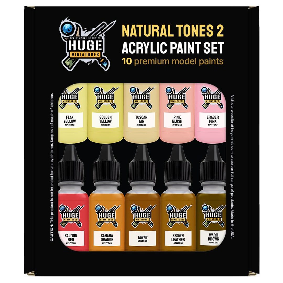 Mini Model Paints Huge Miniatures Acrylic Model Paint Bundle, 17ml Natural Tones 2 – 10 ...