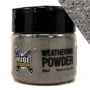 Huge Miniatures Weathering Powder, Ash Pigment for Model Terrain Scenery and Vehicles by Huge Minis – 30ml Flip-Top Container