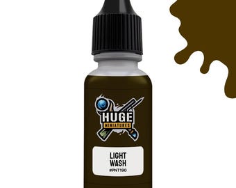 Huge Miniatures Acrylic Wash, Light Model Paint Miniature Scale Modeling Color – 17ml Dropper Bottle