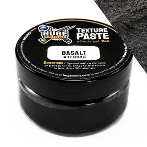 Huge Miniatures Texture Paste, Basalt Model Basing Paint for Tabletop Gaming Scenery and Diorama Building by Huge Minis – 2oz Resealable Jar
