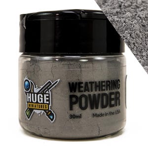 Huge Miniatures Weathering Powder, Ash Pigment for Model Terrain Scenery and Vehicles by Huge Minis – 30ml Flip-Top Container