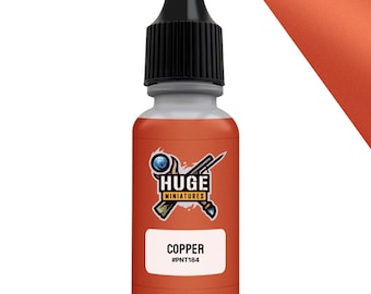 Huge Miniatures Acrylic Paint, Copper Metallic Model Paint Miniature Scale Modeling Color – 17ml Dropper Bottle