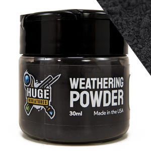 Huge Miniatures Weathering Powder, Jet Black Pigment for Model Terrain Scenery and Vehicles by Huge Minis – 30ml Flip-Top Container