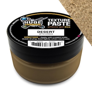 Huge Miniatures Texture Paste, Desert Model Basing Paint for Tabletop Gaming Scenery and Diorama Building by Huge Minis – 2oz Resealable Jar