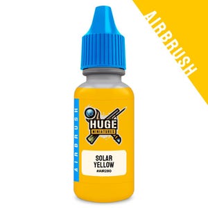 Huge Miniatures Airbrush Acrylic Paint, Solar Yellow Model Paint Miniature Scale Modeling Color – 17ml Dropper Bottle