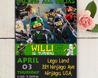 Nnjago invite, Ninjago Invitation, Ninjago Birthday, Ninjago Invitation, Ninjago Party, Lego Ninjago Invitation, Lego Ninjago PDF Editable