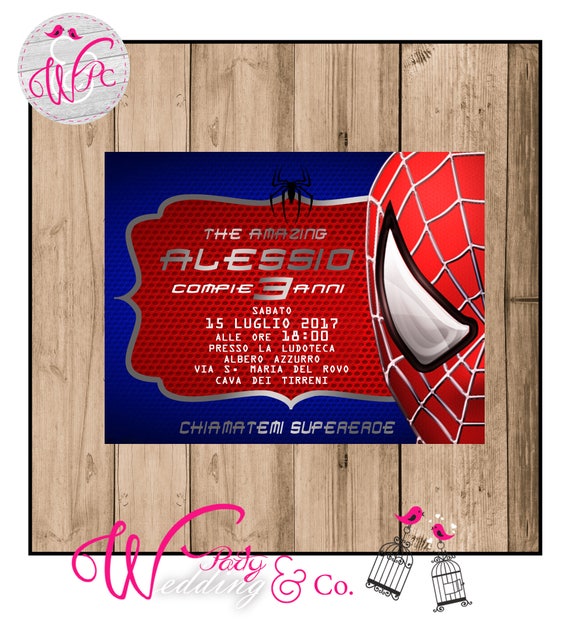 Invito Compleanno Spiderman Stile Fumetto