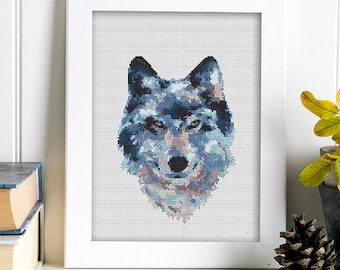 ウルフミニクロスステッチ縫製刺繍パターン野生動物野生動物ギフト