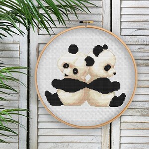 Baby Panda Cross Stitch Pattern, Nursery Decor (PDF Pattern)