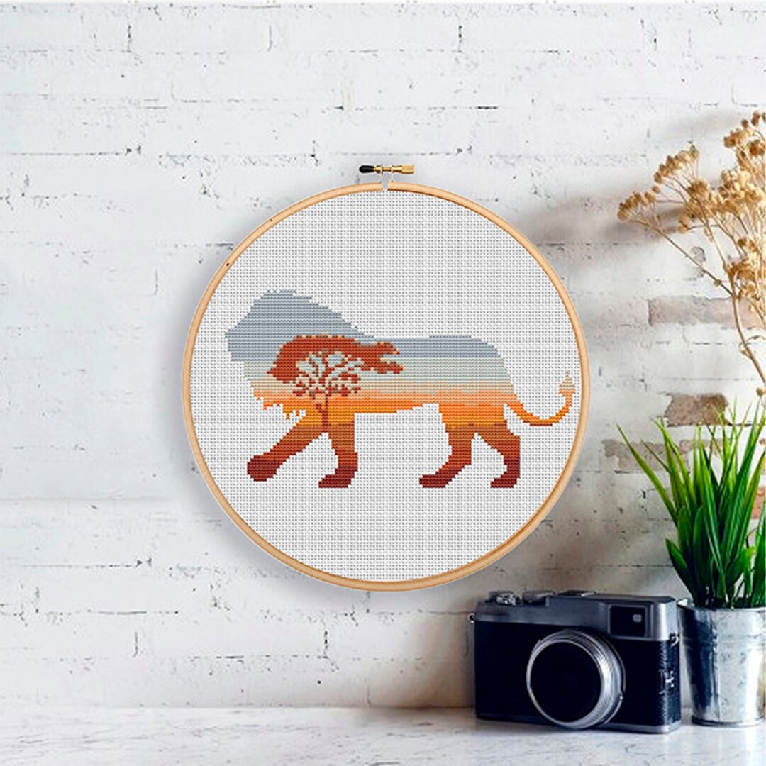 Kreuzstich-Set Safari-Tiere Für Anfänger – 5 Geprägte Sets Für Kinder, Mit Garn, Nadel & Schlüsselanhänger