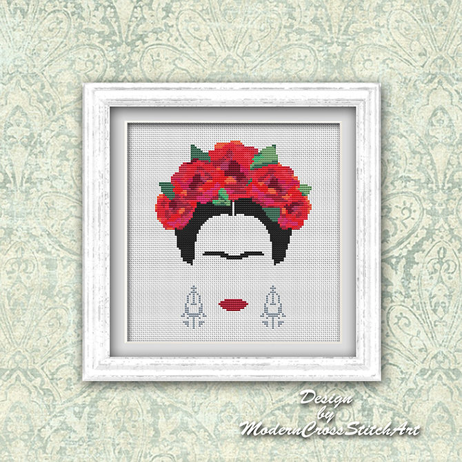Frida Cross Stitch Pattern Modern Embroidery Feminist Cross - Etsy ...