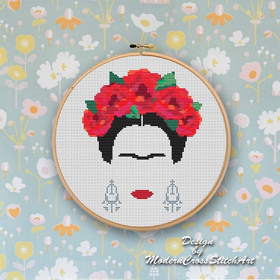 Frida Cross Stitch Pattern Modern Embroidery Feminist Cross | Etsy