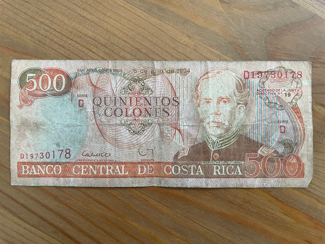 1994 Bank of Costa Rica 500 Colones - Banco Central E Costa Rica ...