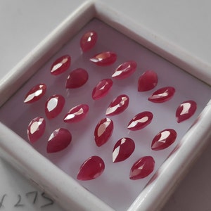 Natural Royal Red Ruby Gemstone: 0.56 ct, 6x4mm Pear Faceted