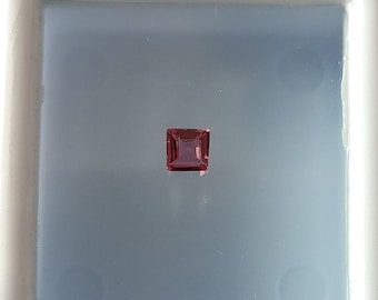 Natural Burmese Red Spinel: 0.22 Ct Square Faceted Gemstone