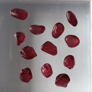 RED SPINEL Gemstone Rough :- 10.90 Ct Natural Non Heated  VVS Quality Mogok Pigeon Blood Red Spinel Rough Set Of 12 Pieces For Jewelry