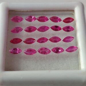 Reddish Pink Burmese Ruby 2x4mm Marquise Faceted Gemstones With Good Luster