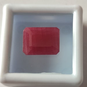 Natural  RUBY :- 6.50 Ct Natural Redish Pink Ruby 12.85x9.85 MM Octagon Faceted
