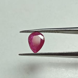 Natural Mozambique Redish Pink Heated Flat Ruby 8x6 MM Pear Faceted Of 0.78Ct