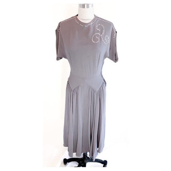 Vintage 40s evening dress, sequin vintage dress, g
