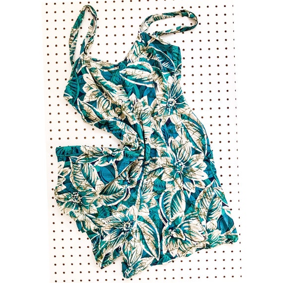 90s floral jumper short jumpsuit vintage jumpsuit