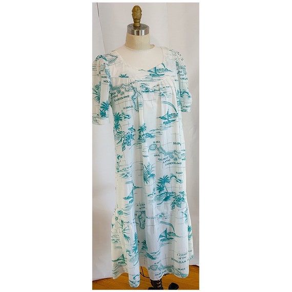 Vintage 50s Hawaiian dress, Hawaiian house dress,