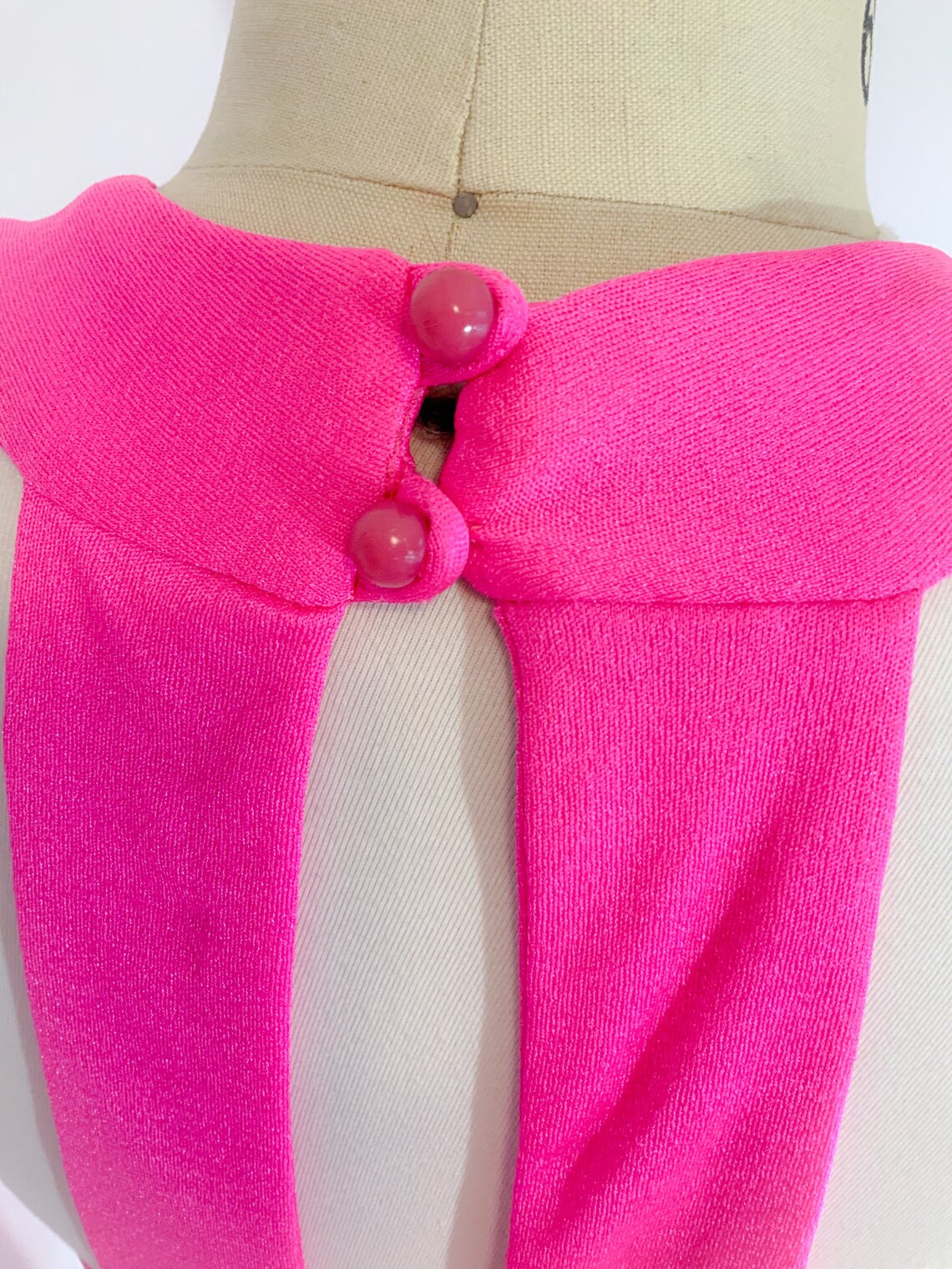70s Hot Pink Halter Maxi Dress Vintage Halter Dress Pink | Etsy