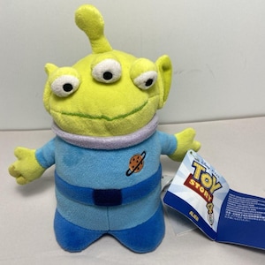 Disney Pixar Toy Story Green Alien Plush Toy Doll Small Blue Preowned Paper Tag