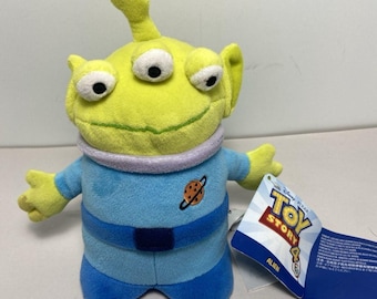 Disney Pixar Toy Story Green Alien Plush Toy Doll Small Blue Preowned Paper Tag