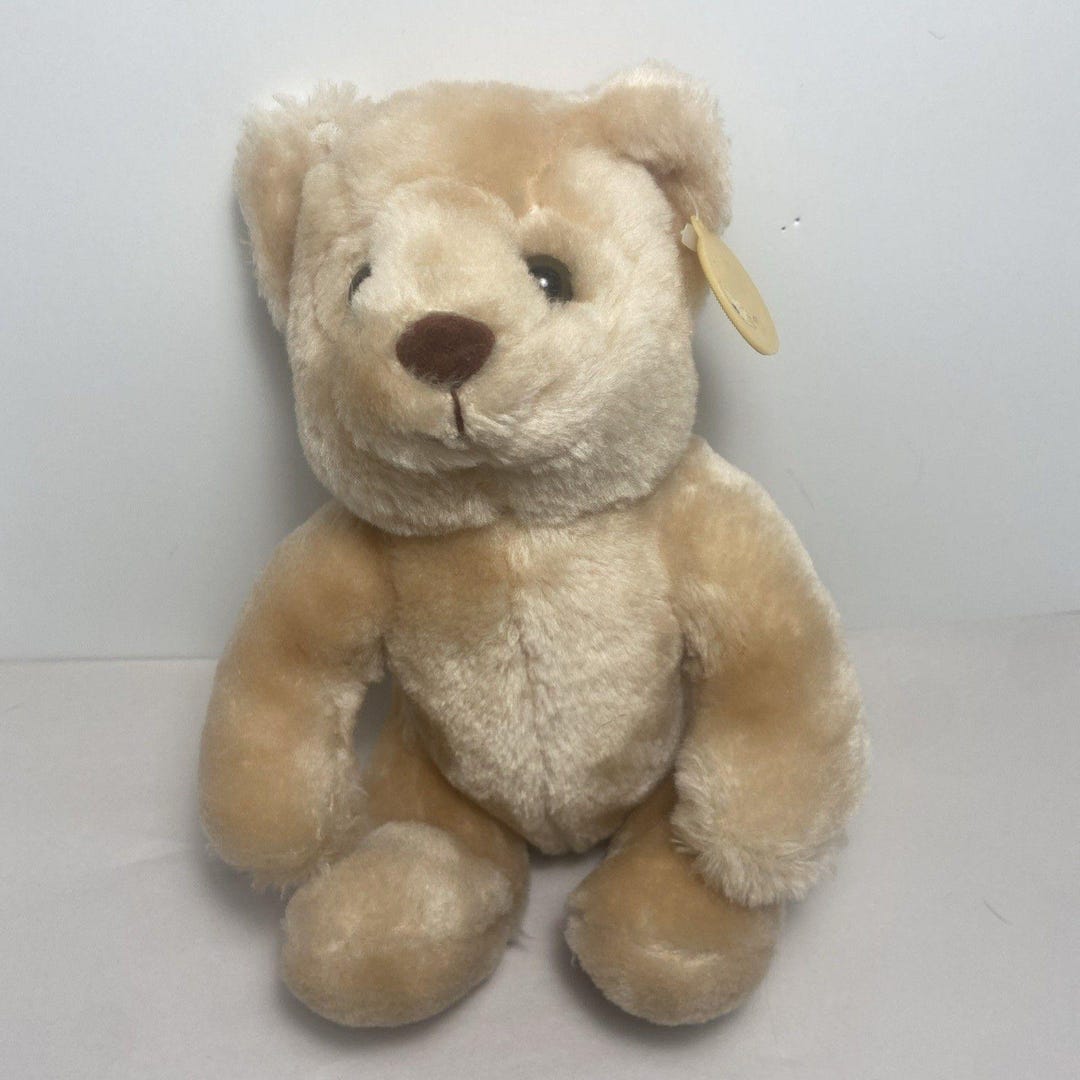 Russ Teddy Bear Plush Stuffed Toy 9.5 Inches VTG Tan Sitting - Etsy