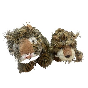 Lote de gatos salvajes Webkinz Ganz: Tigre y leopardo grandes y pequeños, sin código.