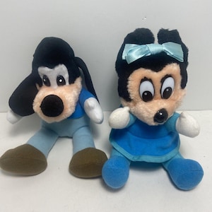Vintage Disney Goofy & Minnie Mouse 7"In Plush Stuffed Animals Mice zdjęcie 1