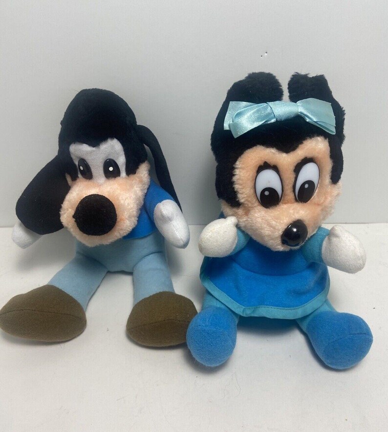 Vintage Disney Goofy & Minnie Mouse 7"In Plush Stuffed Animals Mice zdjęcie 1